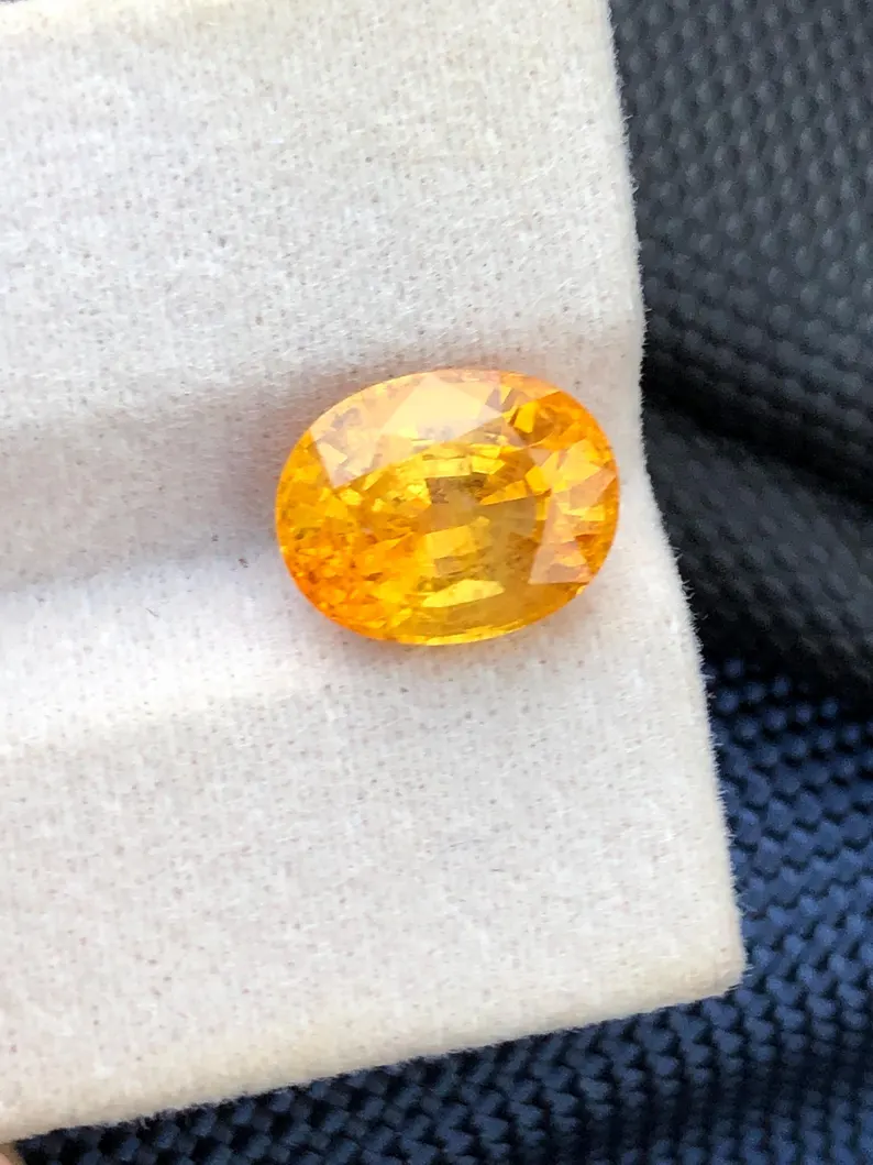 Golden Orange Yellow Sapphire 3.95ct